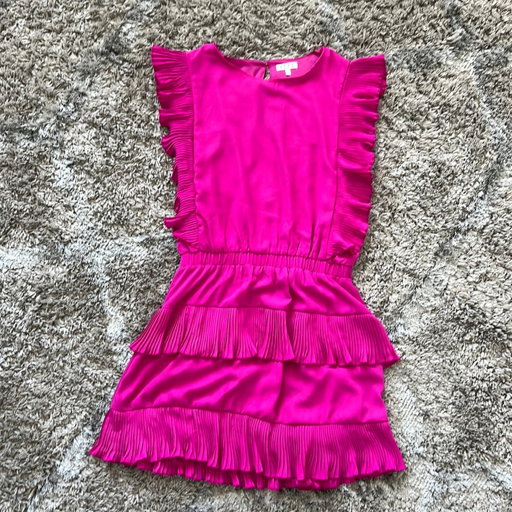 Pink TCEC ruffled mini dress
